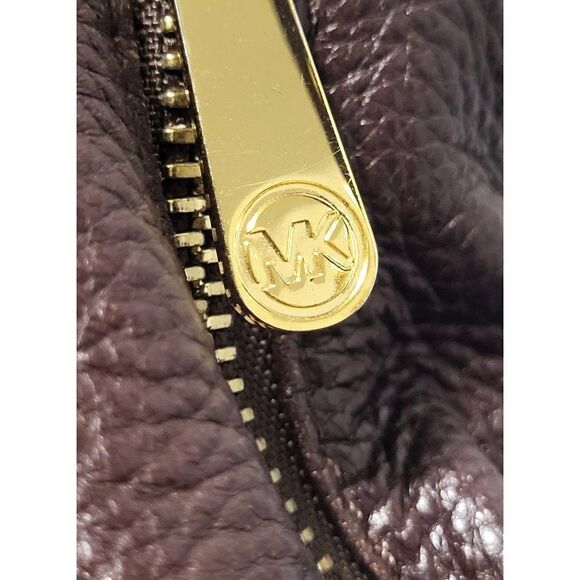 MICHAEL Michael's Kors Fulton Brown Pebbled Leather Shoulder Hobo Bag Purse - Picture 8 of 12